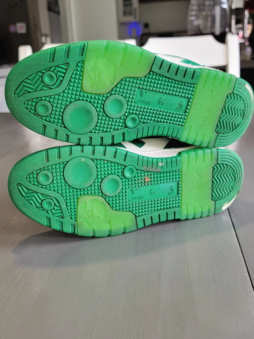 Off-White Out Of Office OOO Sneakers White Green Low Top Size 43 / US 10 Men